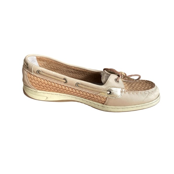 SPERRY Top Sider Angelfish Boat Tan Leather Women’s Loafer Shoes Size 11M - Picture 2 of 8